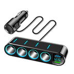 120W 7-in-1 Car Cigarette Lighter Socket Splitter with PD and USB