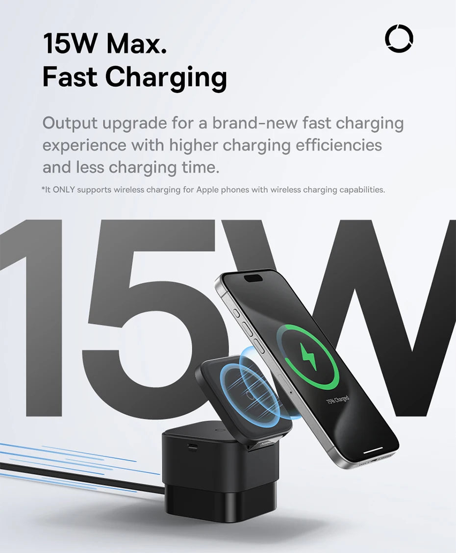 25W 2-in-1 Magnetic Wireless Charging Station for Smartphones