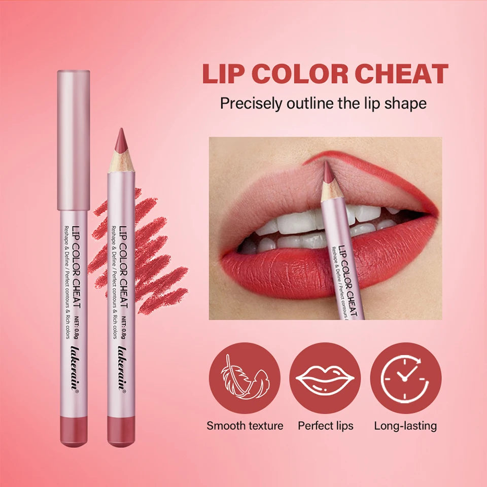 Waterproof Matte Lip Liner Pencil Set - 10