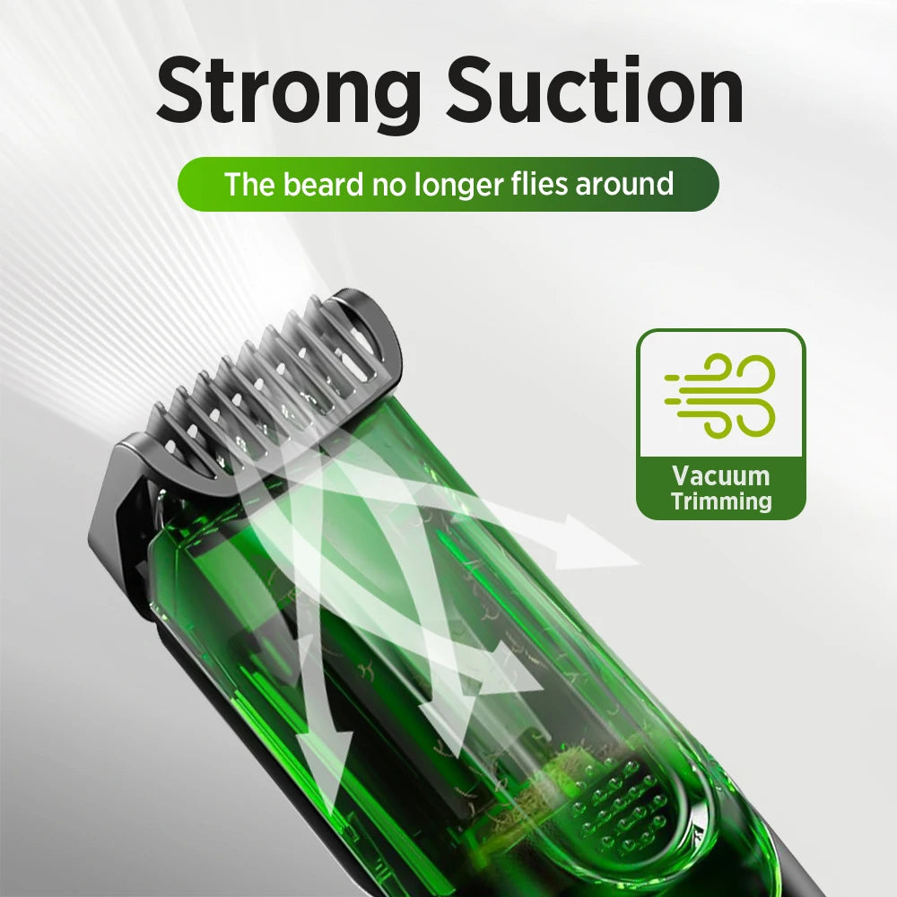 Cordless Vacuum Beard and Hair Trimmer for Men - 8