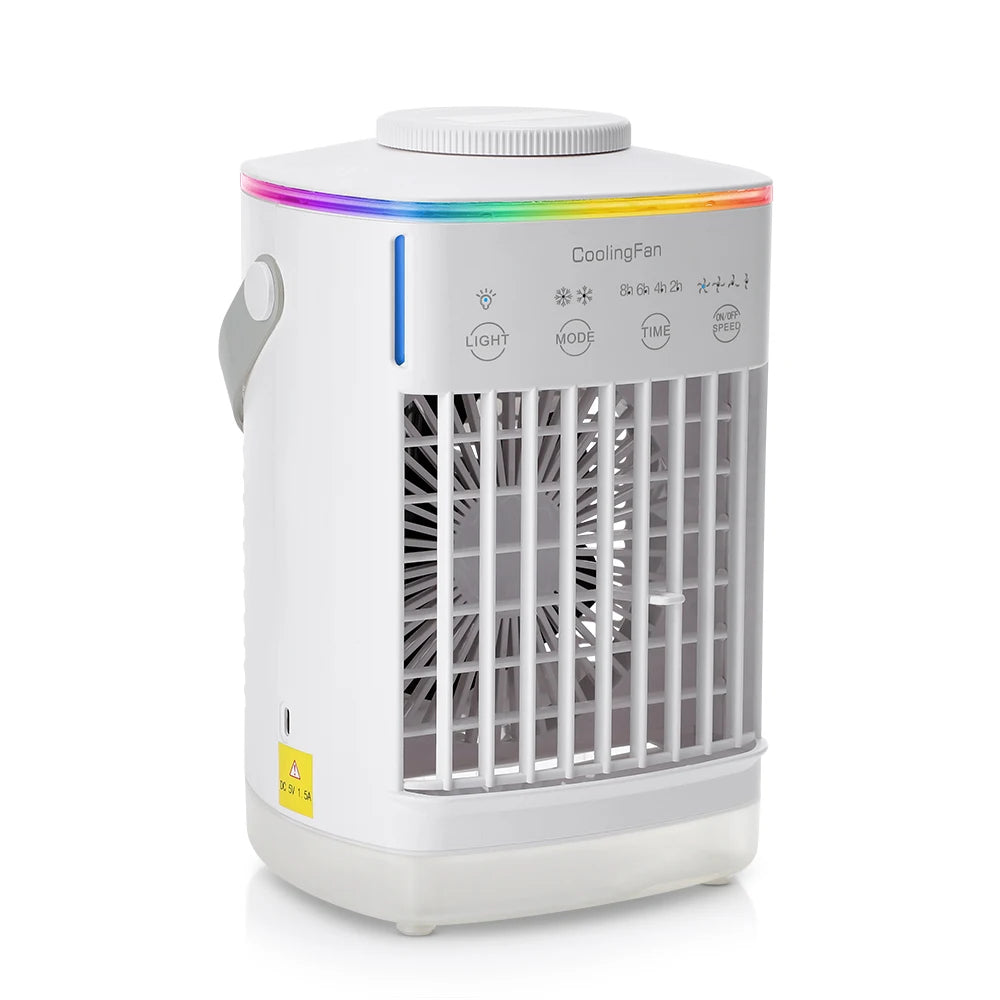 Portable Desktop Air Cooler and Humidifier with Misting Fan