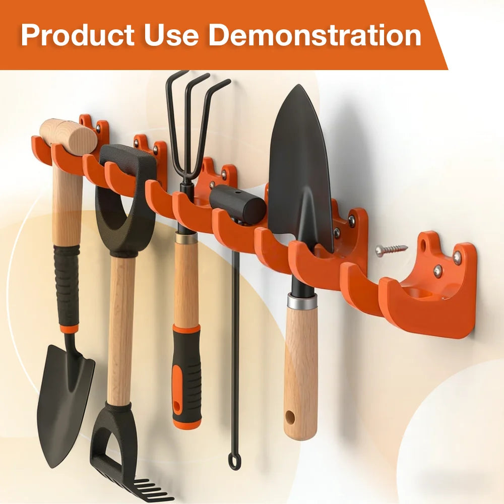 Wall-Mounted Gardening Tool Organizer Rack - 4