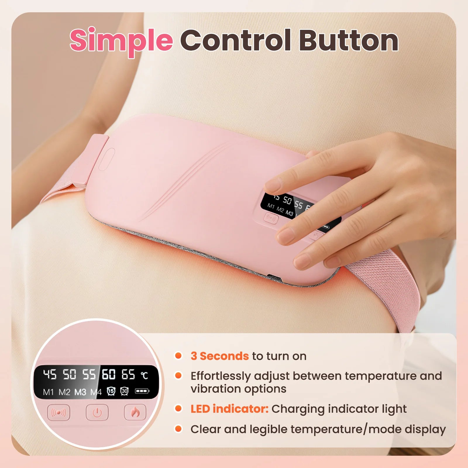 Cordless Heated Massage Belt for Menstrual Cramps - 12
