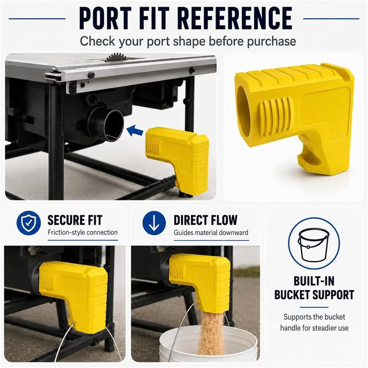 2.05-Inch Table Saw Dust Collection Adapter