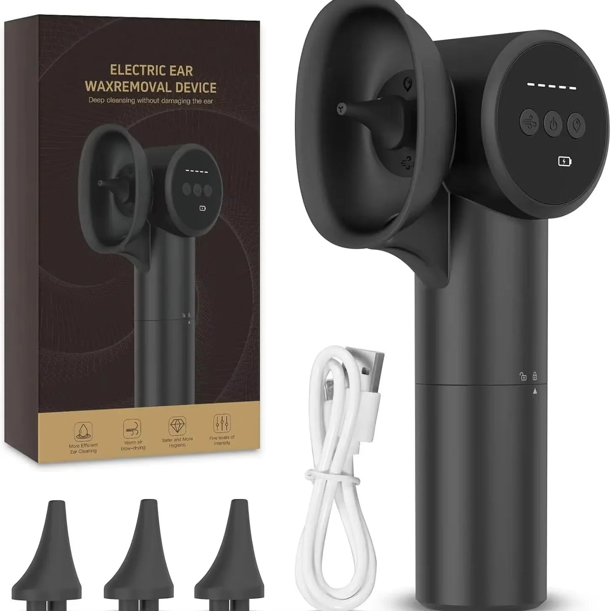 Electric Ear Wax Removal Kit with Irrigation and Drying