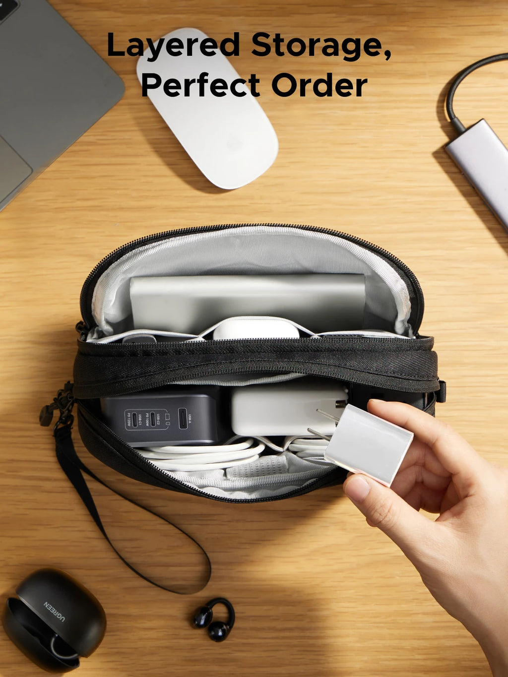 Portable Electronics Travel Organizer Case
