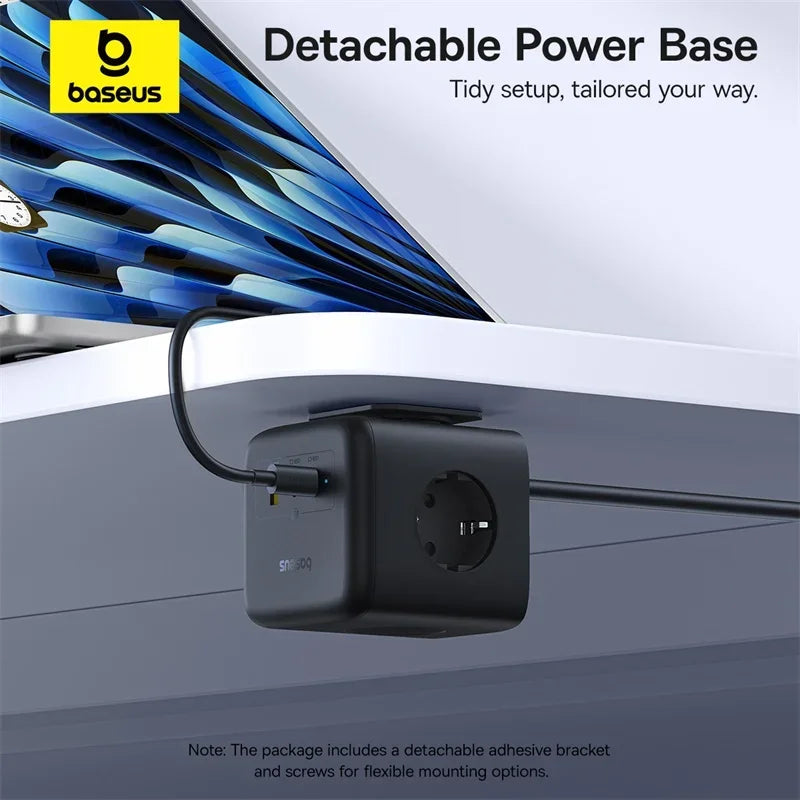67W GaN Fast Charger Power Strip with 3 AC Outlets and USB Ports - 5