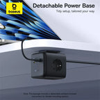 67W GaN Fast Charger Power Strip with 3 AC Outlets and USB Ports