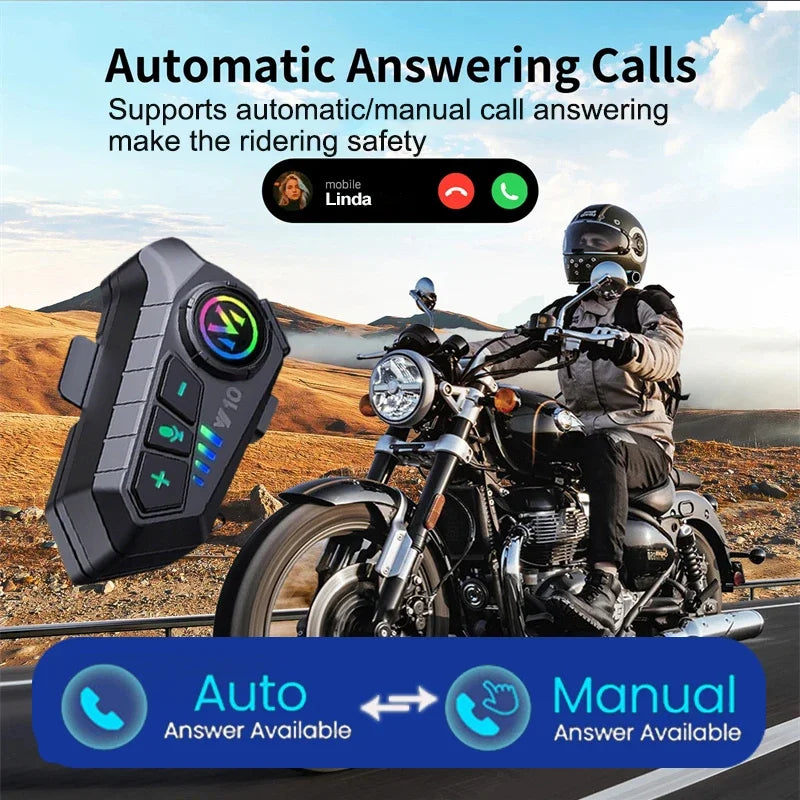 Bluetooth 5.3 Motorcycle Helmet Headset with Voice Control - 1