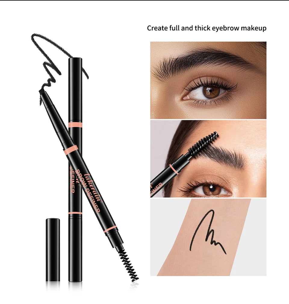 Waterproof Triangular Tip Eyebrow Pencil with Spoolie Brush