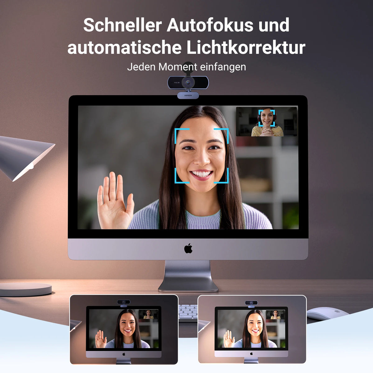 2K HD USB Webcam with Dual Microphones for Streaming and Video Calls