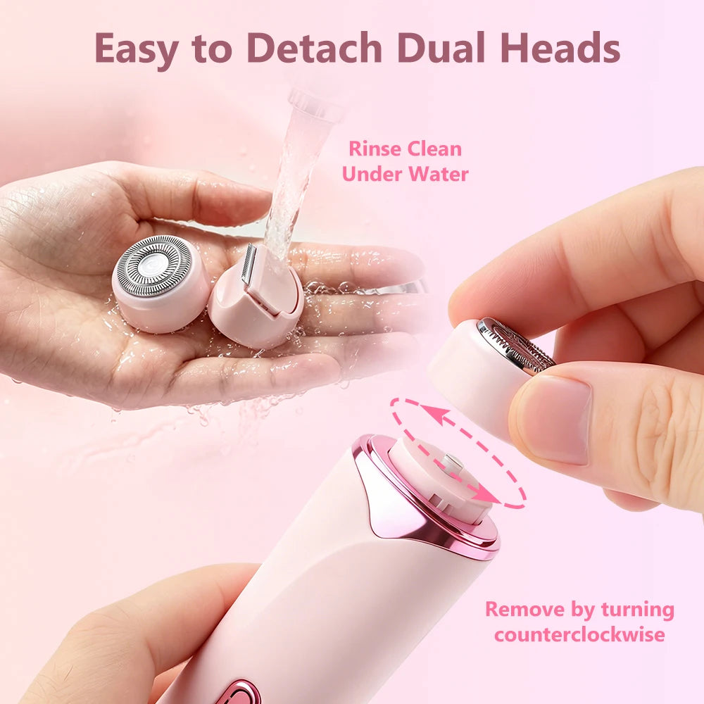 2-in-1 Dual-Head Painless Electric Razor for Women - 12
