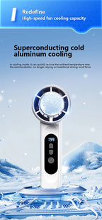 Portable Handheld Turbo Fan with Ice Cooling Tech