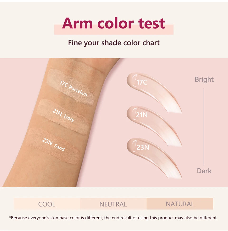 Semi-Matte Long-Lasting Cushion Foundation Concealer