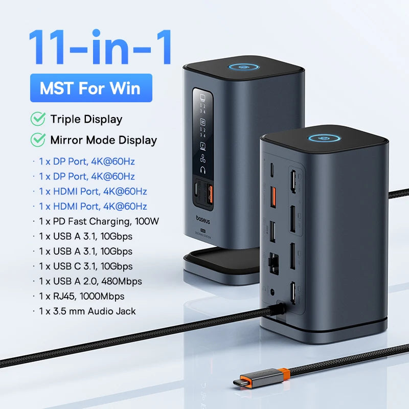 11-in-1 USB-C Triple Display Docking Station 4K 60Hz - 52