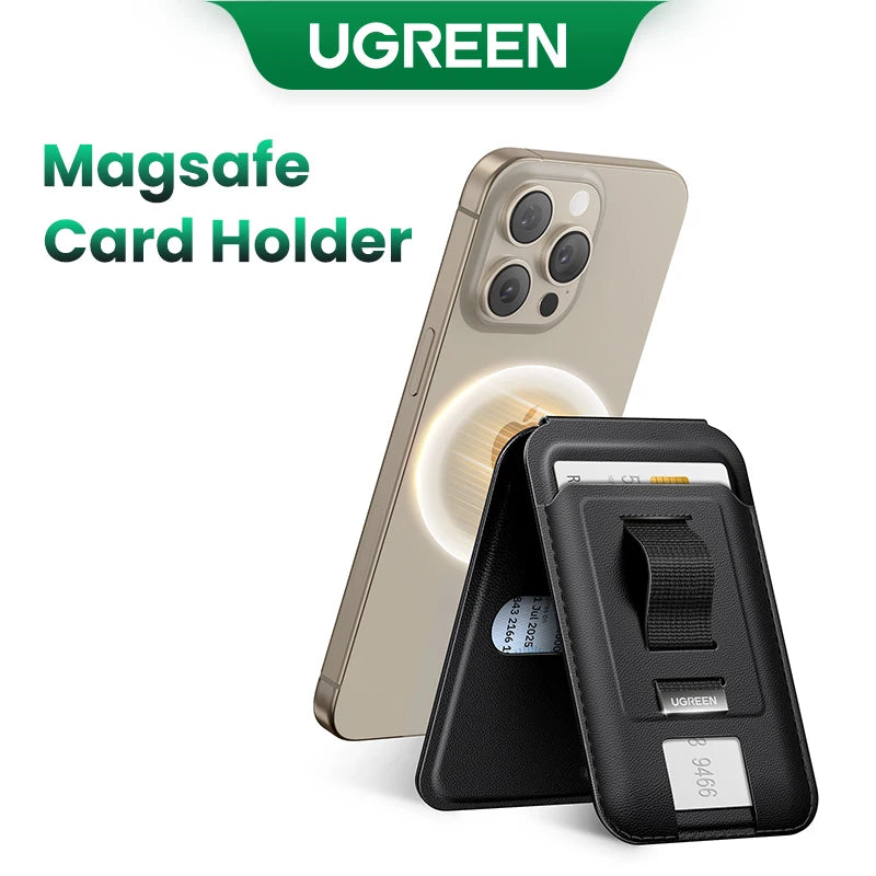 Magnetic Phone Card Holder Wallet with Kickstand for iPhone