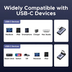 90-Degree USB-C Male to Female Adapter 240W 40Gbps