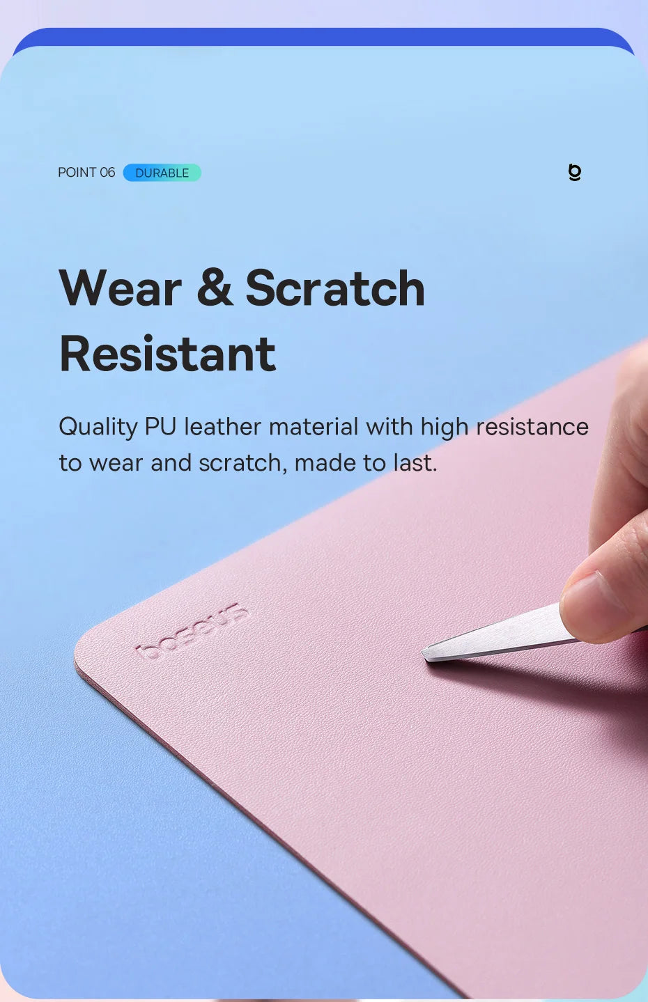 Waterproof PU Leather Desk Mouse Pad for Office and Gaming