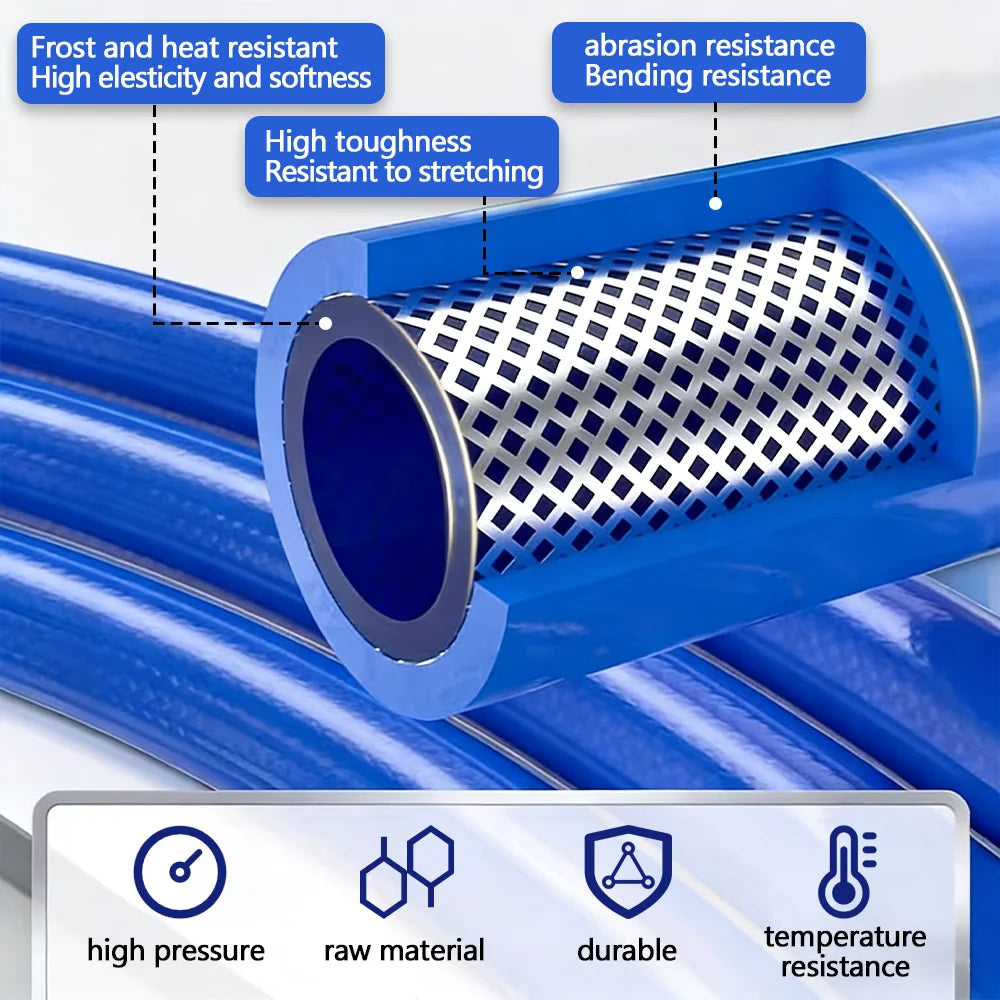 Flexible Pneumatic PU Air Hose with Quick-Connect Fittings - 2