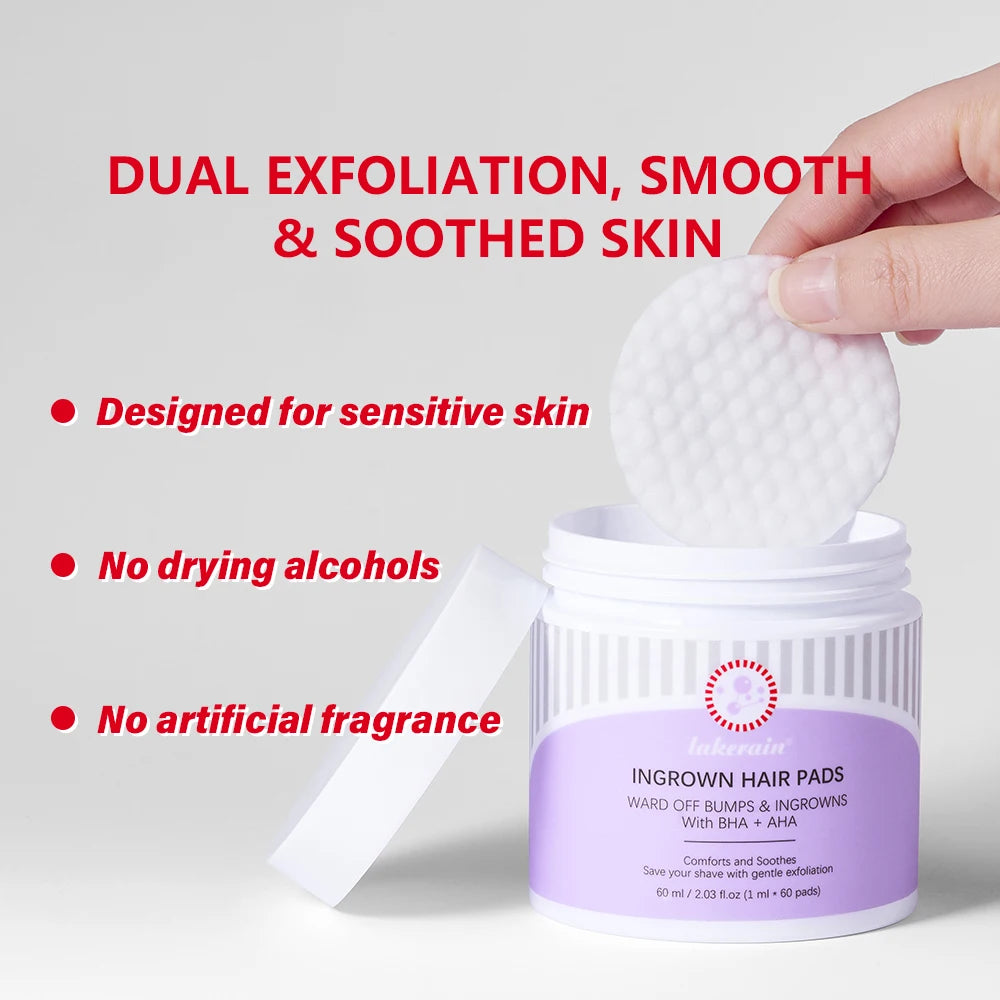 Ingrown Hair Treatment Pads for Razor Bumps and Exfoliation