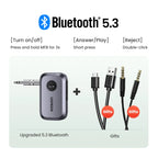 Bluetooth 5.3 Car Audio Receiver Adapter with 3.5mm AUX