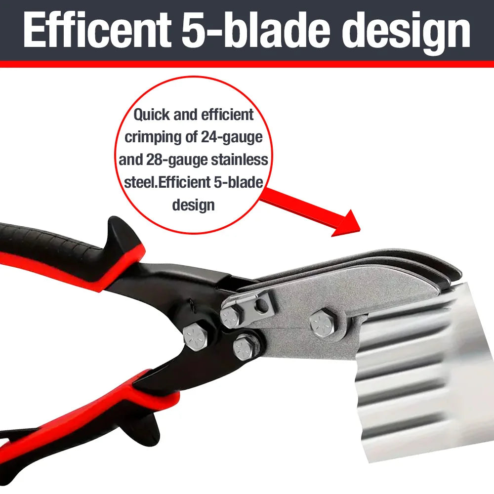 5-Blade Sheet Metal Crimper for HVAC and Ductwork