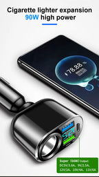 120W 4-in-1 Fast Car Charger with Dual USB and Type-C