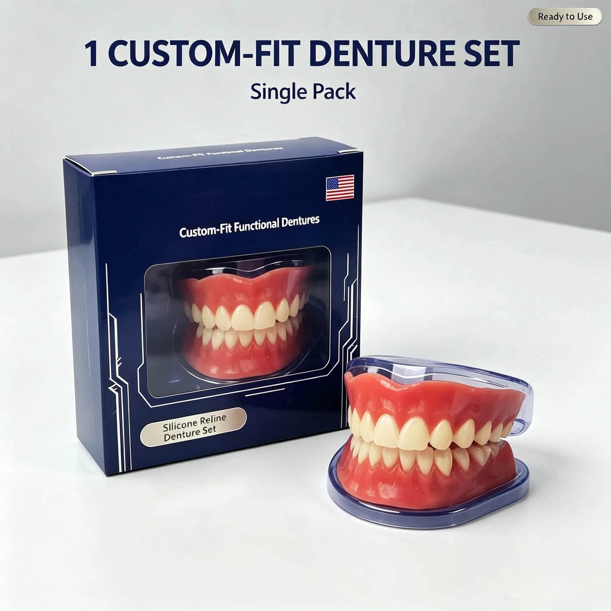 Full-Mouth Silicone Denture Set for Natural Smile - 14