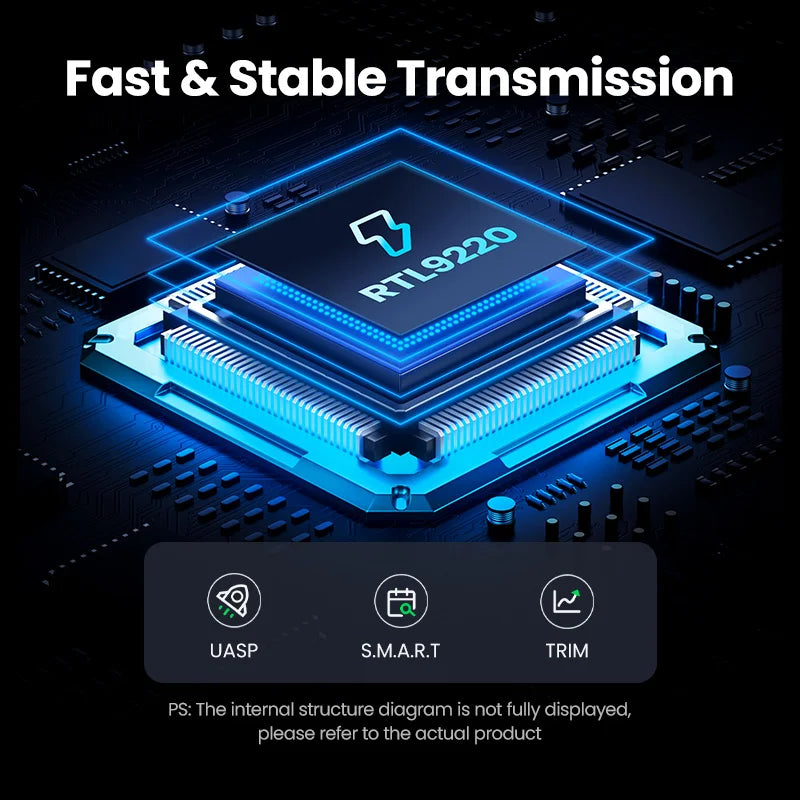 Dual Protocol M.2 NVMe and SATA SSD External Enclosure 20Gbps - 2