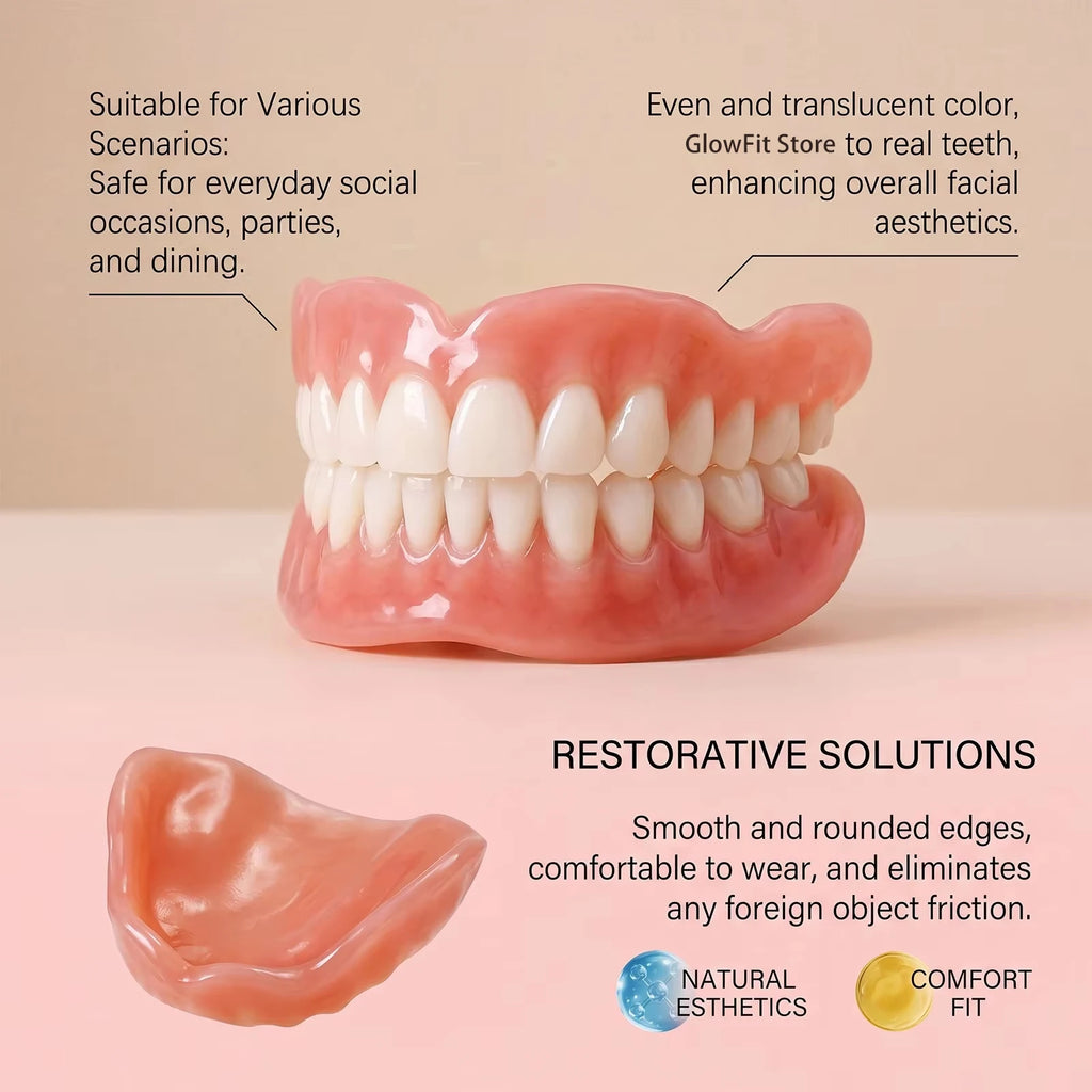 Silicone Full Denture Set for Natural Smile and Comfort
