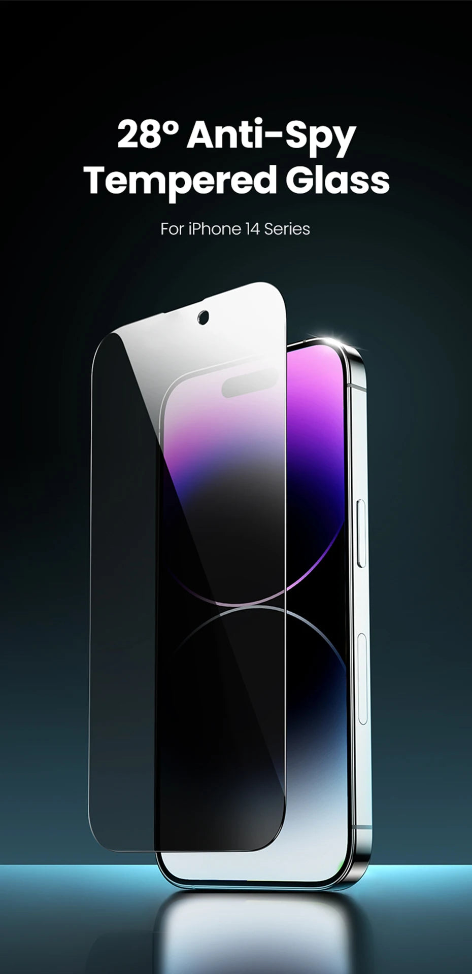 Anti-Spy Privacy Tempered Glass Screen Protector for iPhone - 8