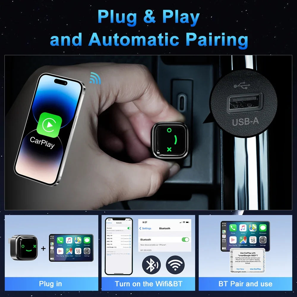 Wireless CarPlay and Android Auto 2-in-1 Adapter