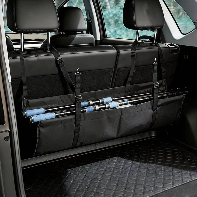 Oxford Cloth Car Trunk Backseat Organizer for Fishing Rods and Equipment