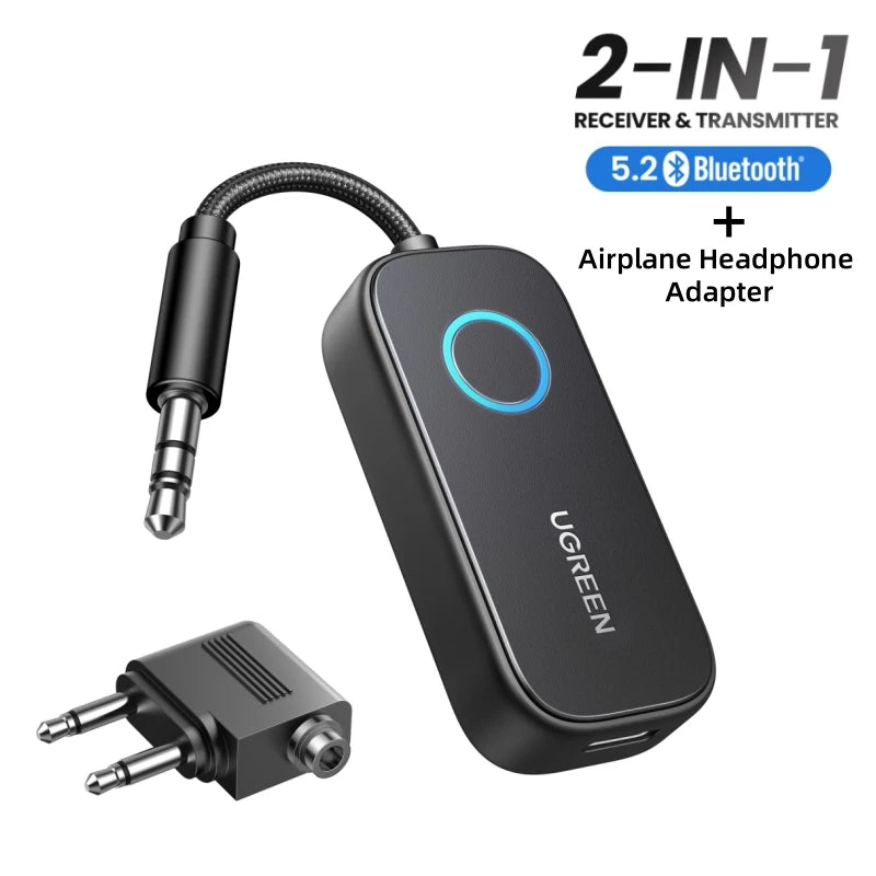 2-in-1 Bluetooth 5.2 Transmitter and Receiver for Airplane Travel