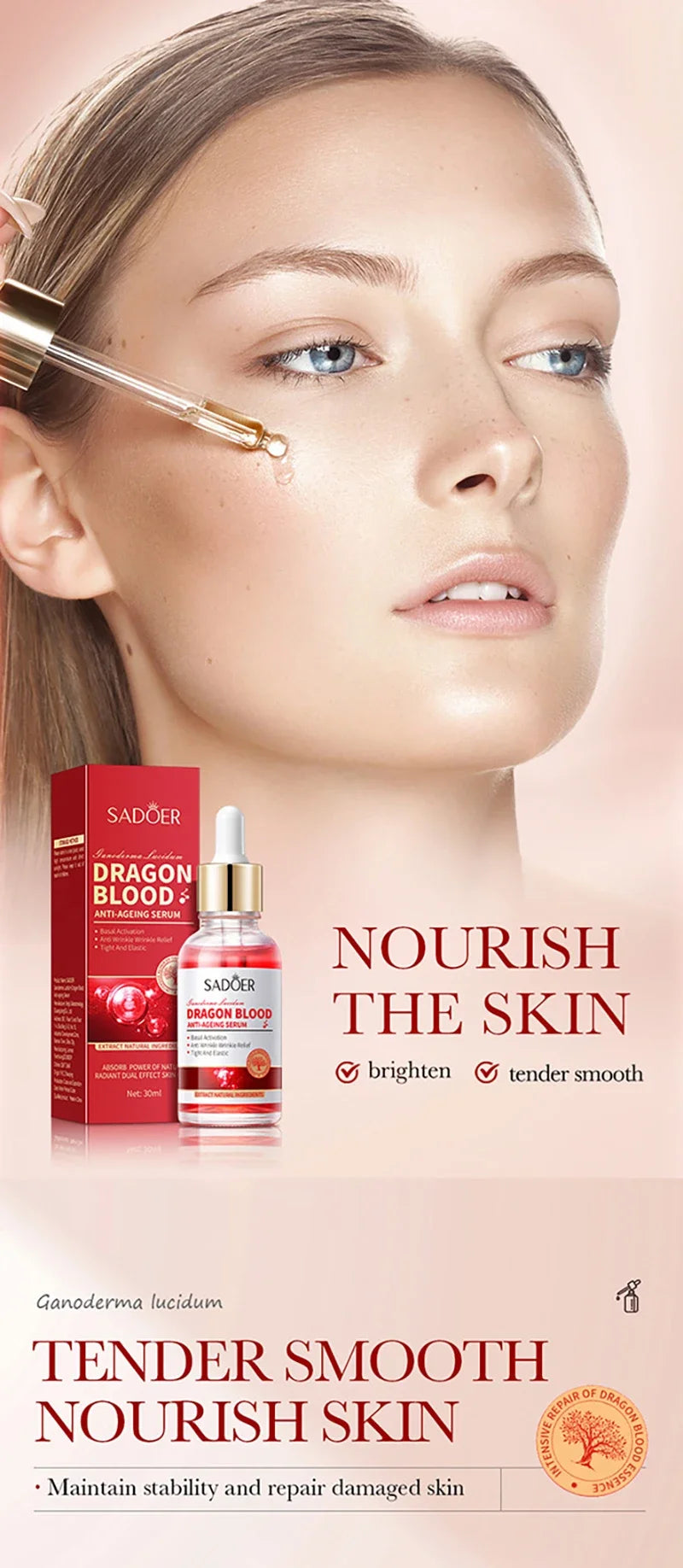 Dragon Blood Anti-Aging Face Serum for Skin Firming and Smoothing