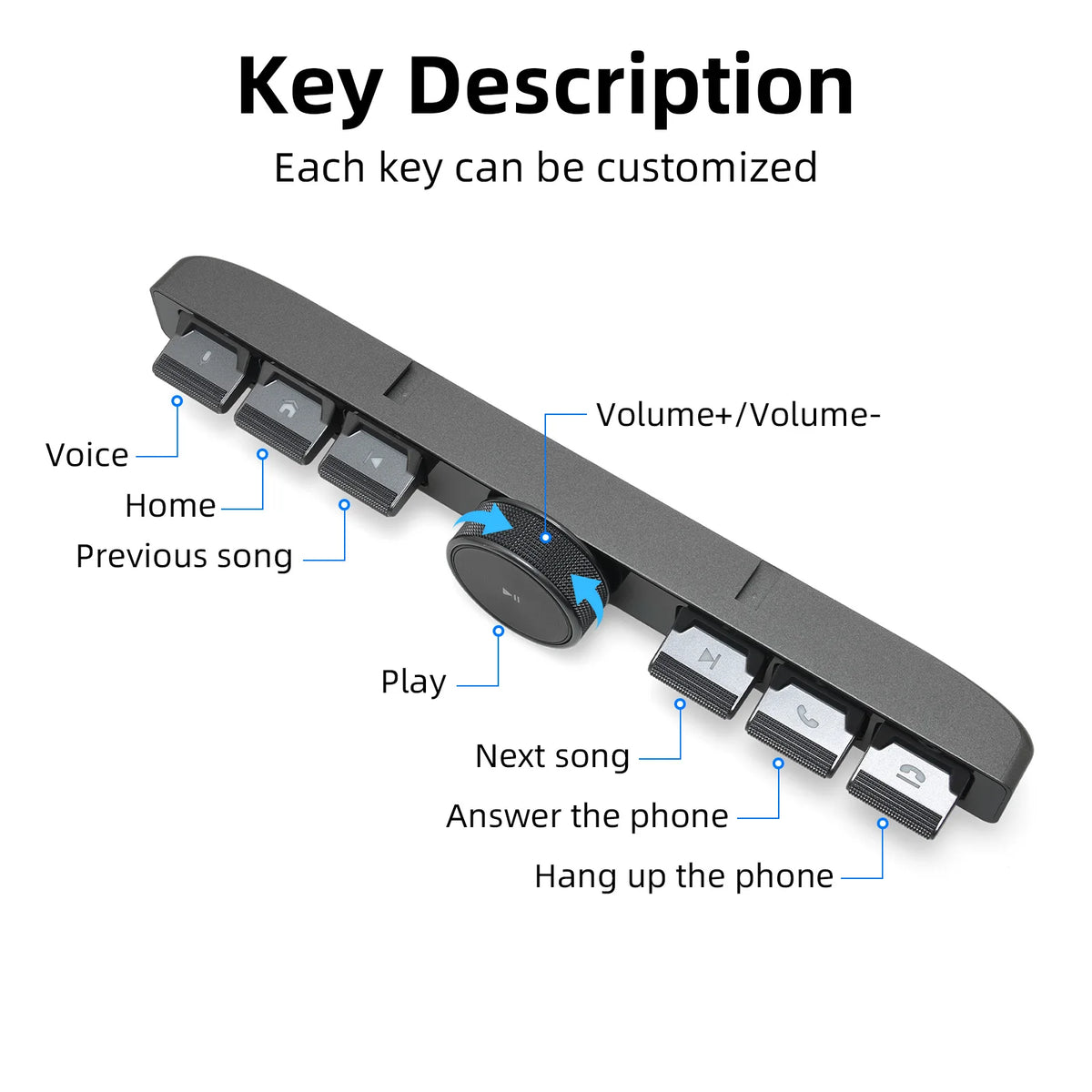 Wireless Multimedia Steering Wheel Control Button for Car Navigation
