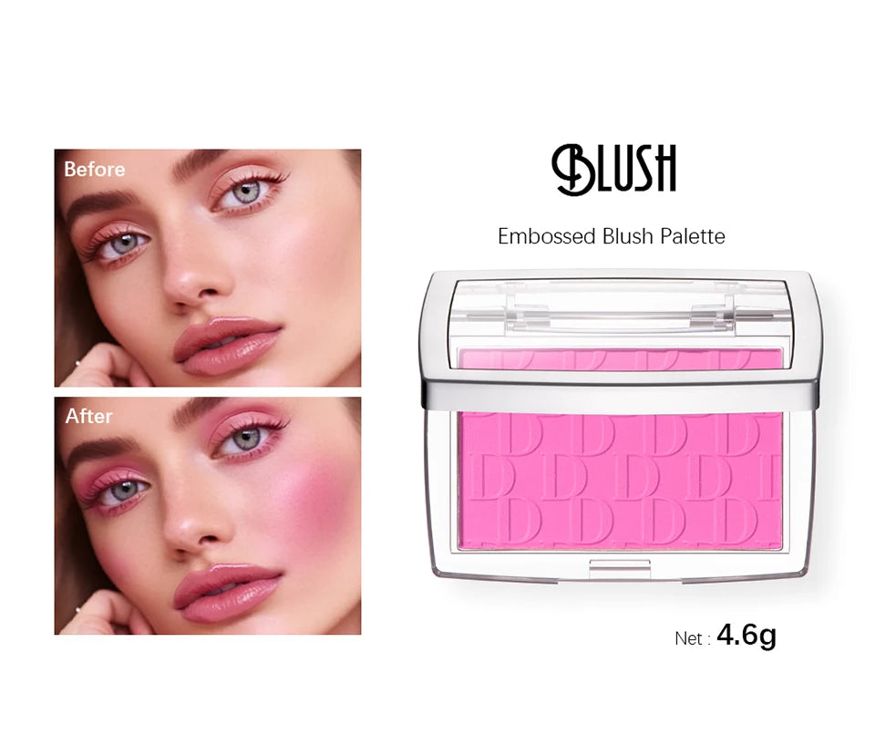 Matte Embossed Powder Blush Palette for Natural Cheek Color - 6