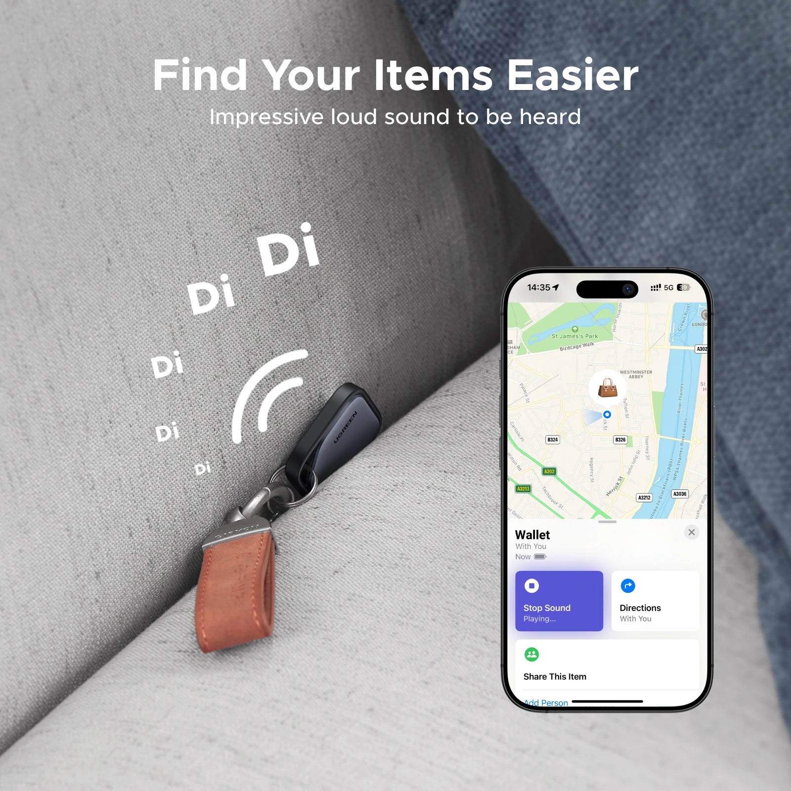 Bluetooth Item Tracker for Apple Find My Network - 5