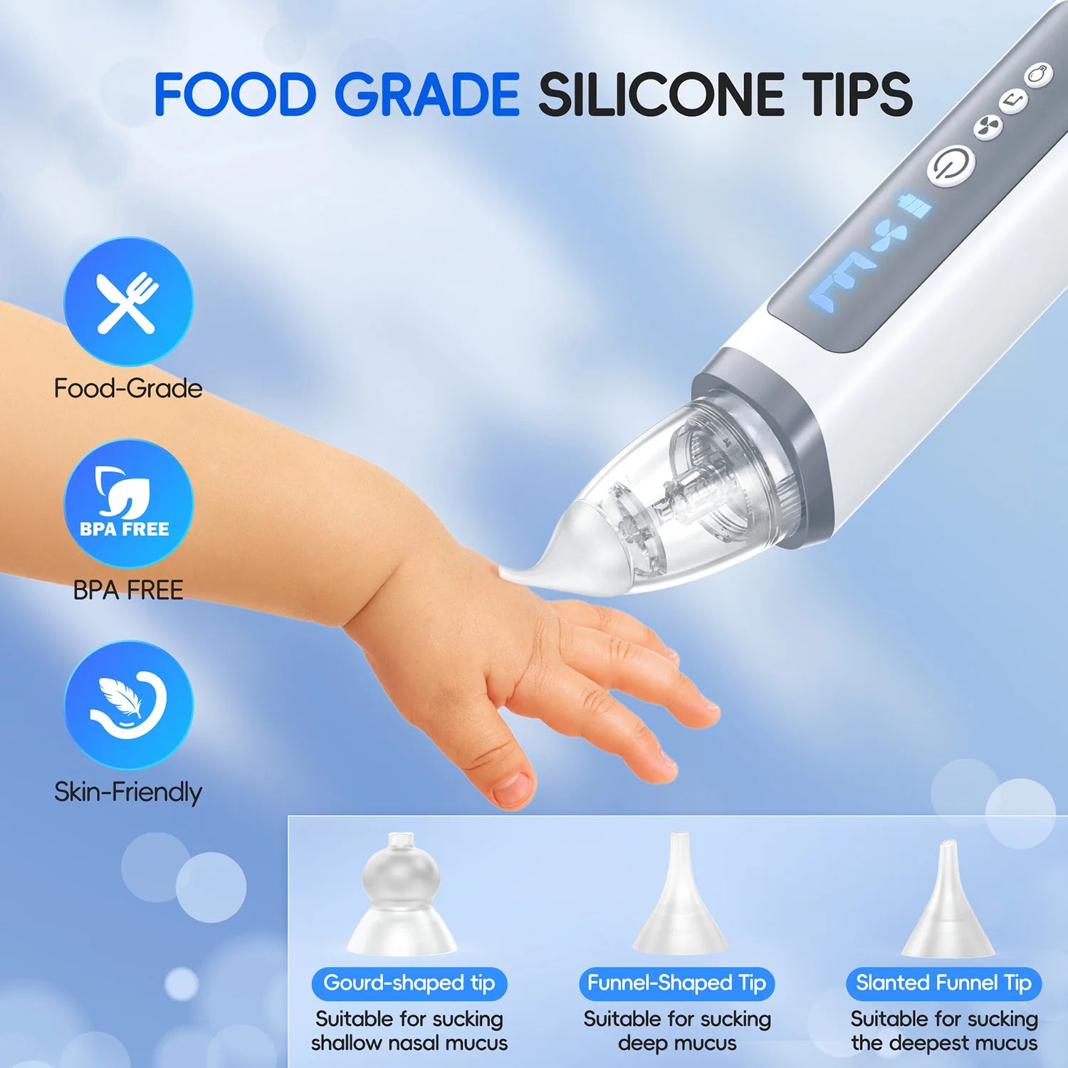 Electric Baby Nasal Aspirator with Music and Adjustable Suction - 4
