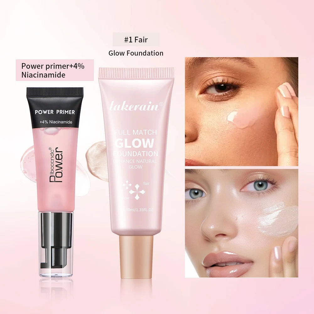 Hydrating Primer and Glow Foundation Makeup Set - 8