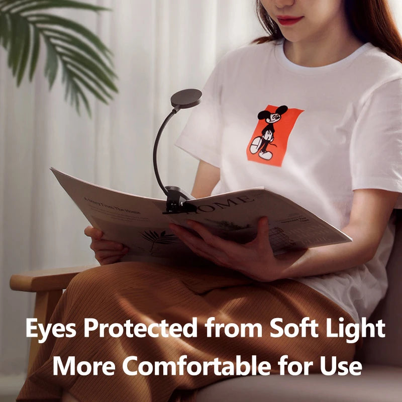 Rechargeable LED Clip-On Reading Lamp with Adjustable Brightness