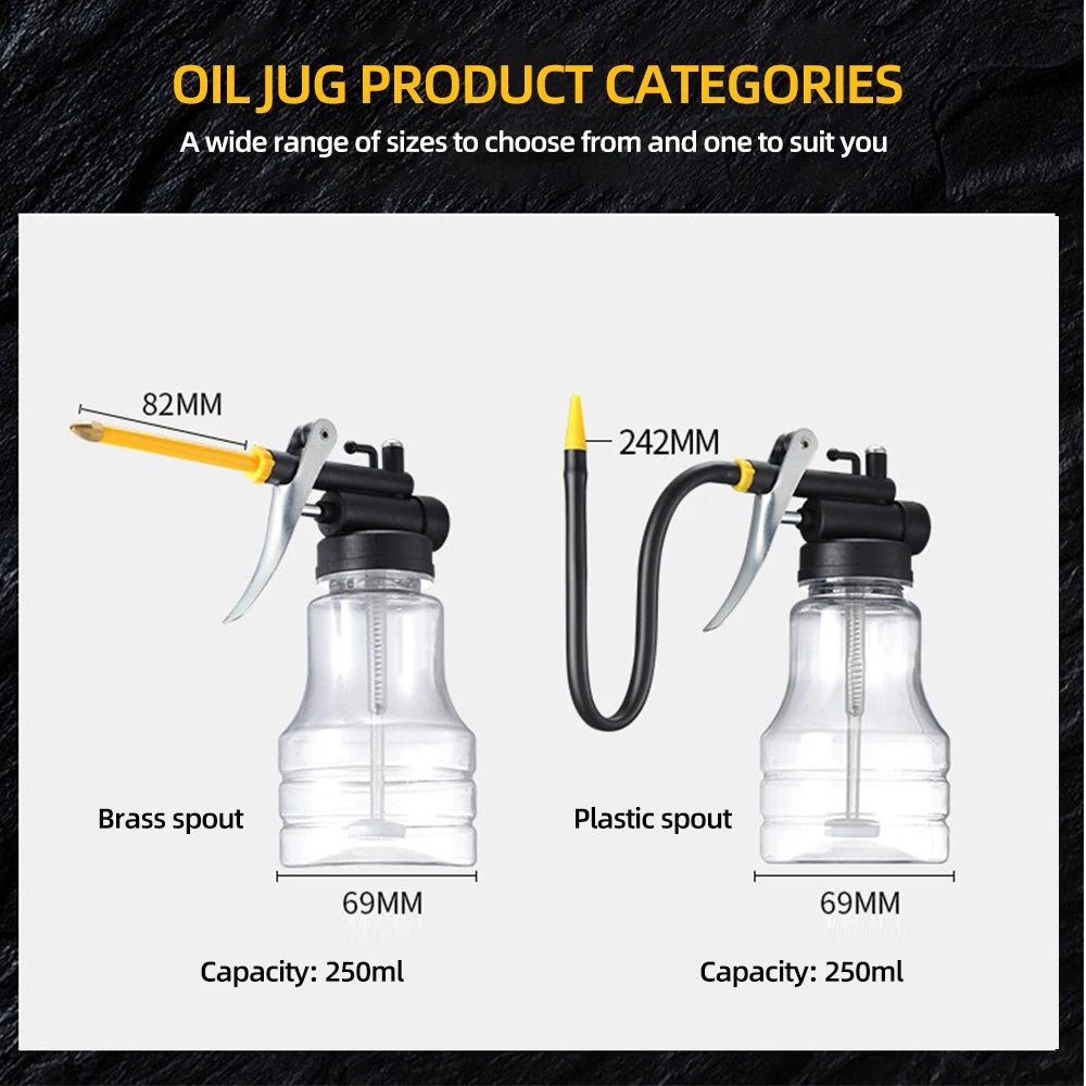 250ml Manual Pump Oiler Bottle High Pressure Lubrication Spray Can
