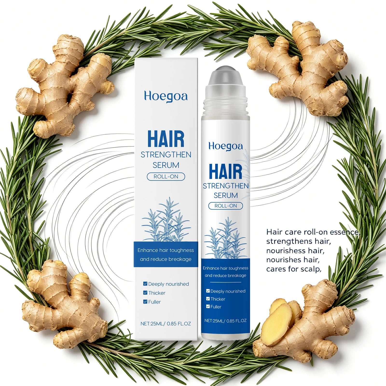 Rosemary Hair Growth Serum Roll-On for Scalp Nourishment - 3