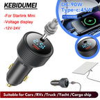 Starlink Mini 90W DC Power Cable 45W Type-C Car Charger 12V-24V