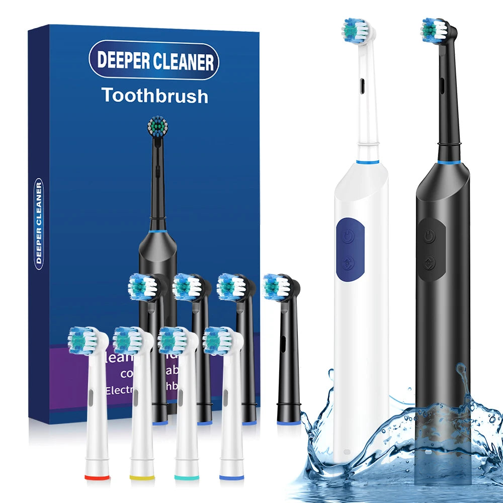 Rechargeable Electric Toothbrush with 5 Modes and 4 Brush Heads