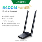Dual-Band USB WiFi 6 Adapter for Desktop and Laptop