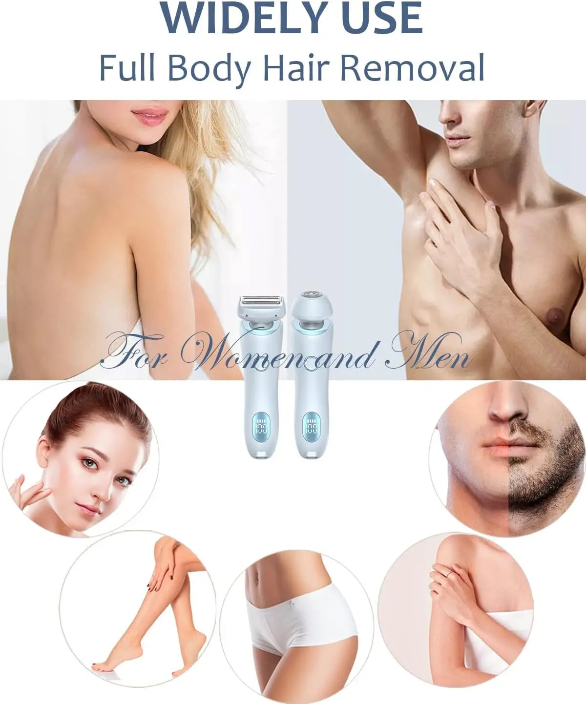 2-in-1 Electric Shaver for Women Wet and Dry Hair Remover - 4