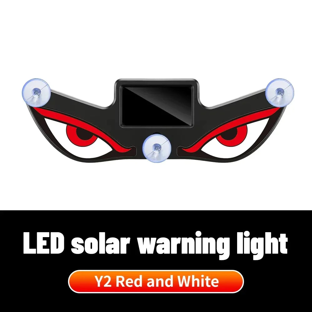 Solar Powered Demon Eye LED Car Warning Light