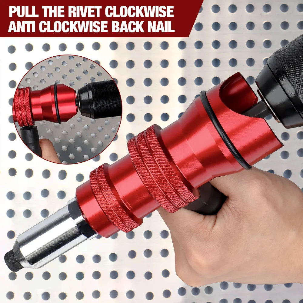 Electric Drill Rivet Gun Attachment for 2.4mm-4.8mm Rivets