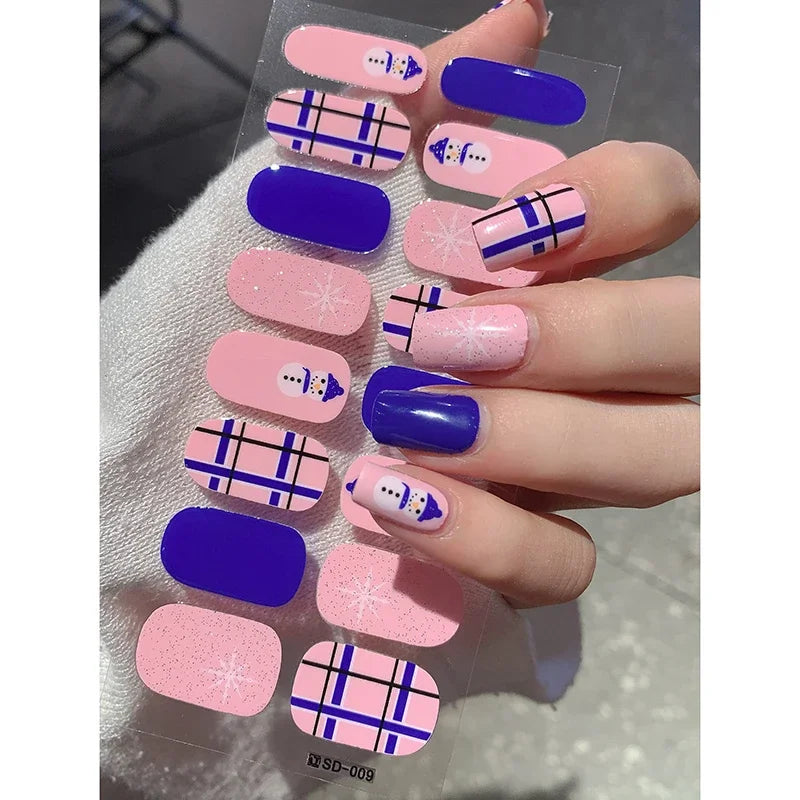 Christmas Semi-Cured Gel Nail Wrap Stickers - 25